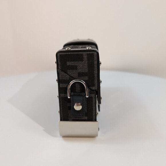 Fendi Black Baguette Trunk Mini in FF Jacquard Canvas with Upgraded Strap - Picture 8 of 16